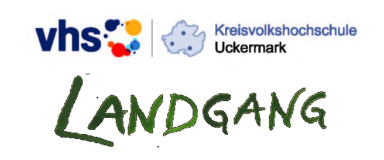 Logo Kreisvolkshochschule Uckermark und Logo Landgang