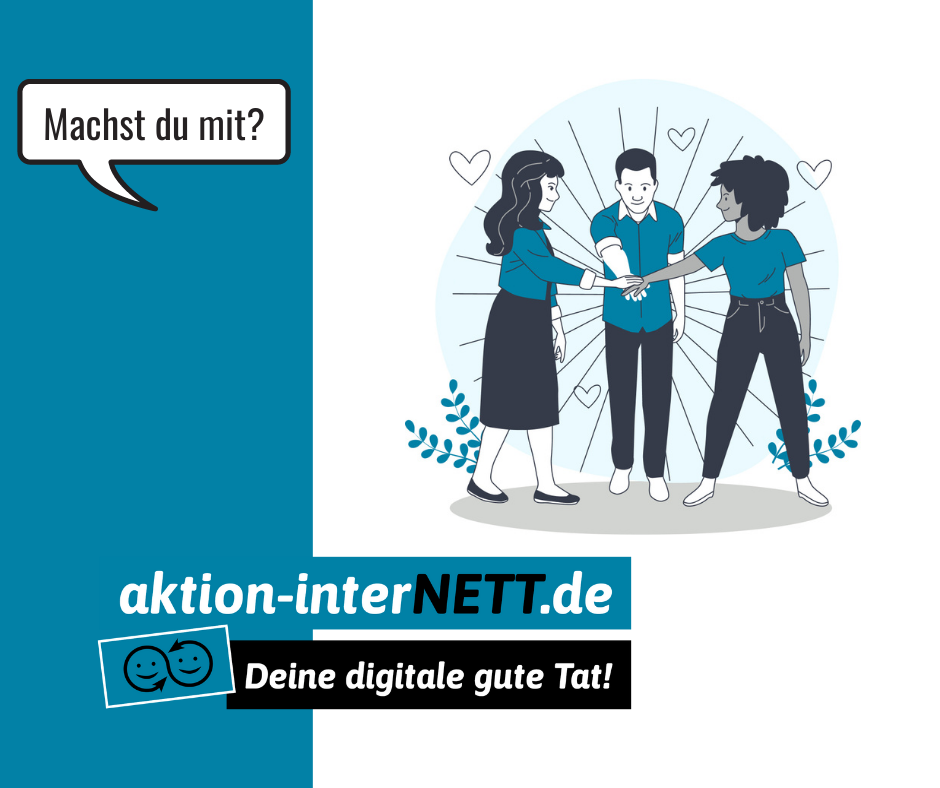 Aktionsgrafik mit Logo und Schriftzug "Wir sind dabei!"