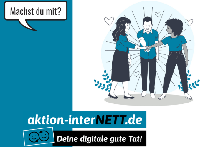 Aktionsgrafik mit Logo und Schriftzug &quot;Wir sind dabei!&quot;